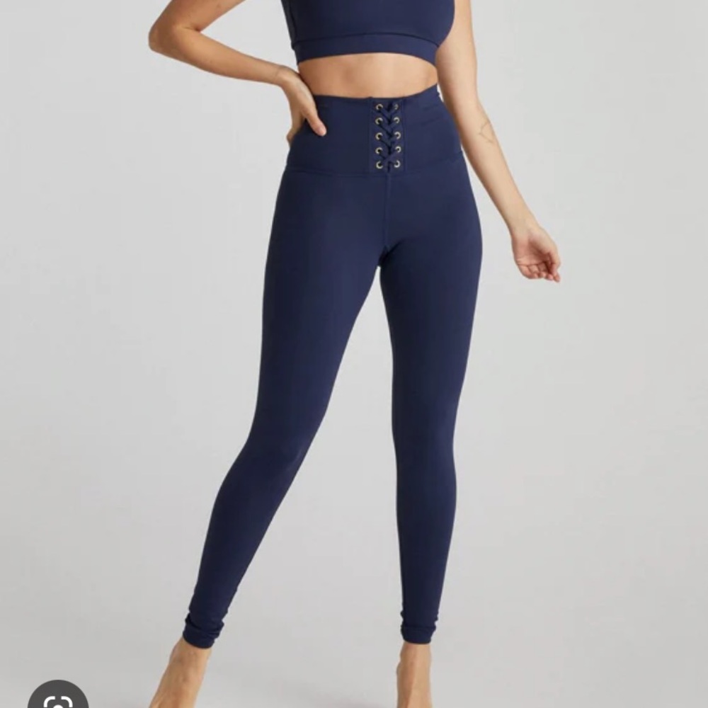 NWT Strut-This Kennedy Navy Ankle Lace Up Legging One Size